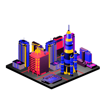 Retro isometric building png