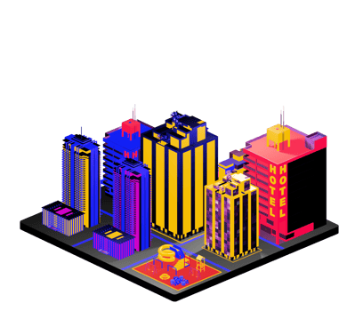 Retro isometric building png