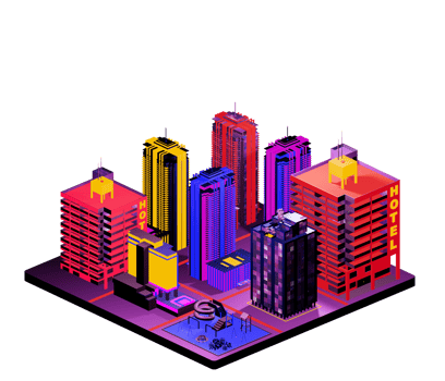 Retro isometric building png