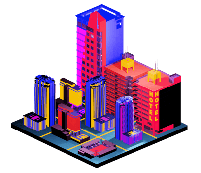 Retro isometric building png