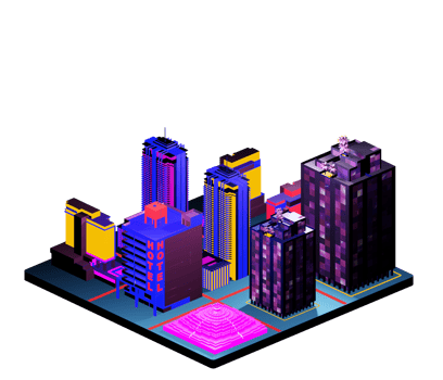 Retro isometric building png
