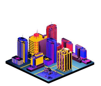 Isometric building arrangement png