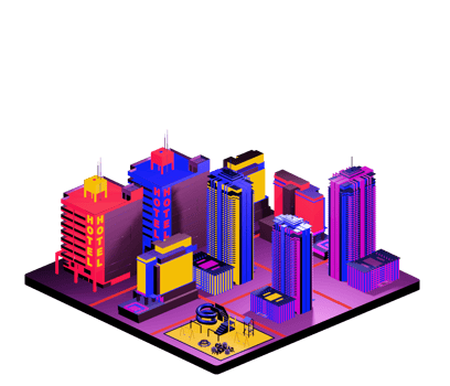 Isometric building arrangement png