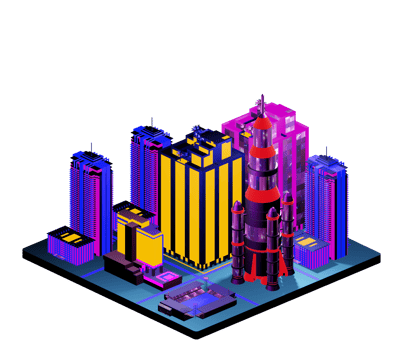 Isometric building arrangement png