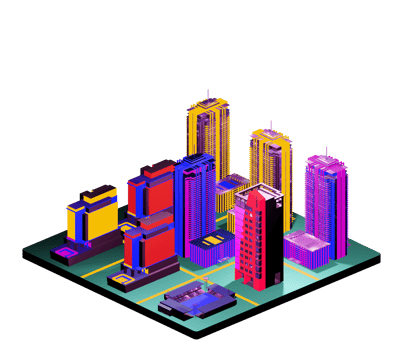 Isometric building arrangement png