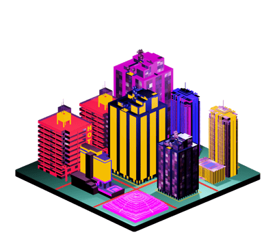 Isometric building arrangement png