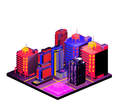 Isometric building arrangement png