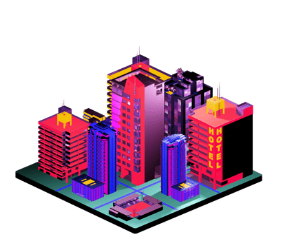 Isometric building arrangement png