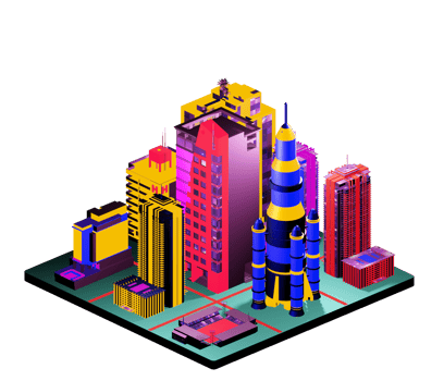 Isometric building arrangement png