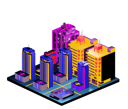 Isometric building arrangement png