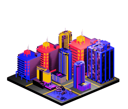 Isometric building arrangement png