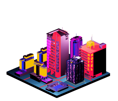 Isometric building arrangement png