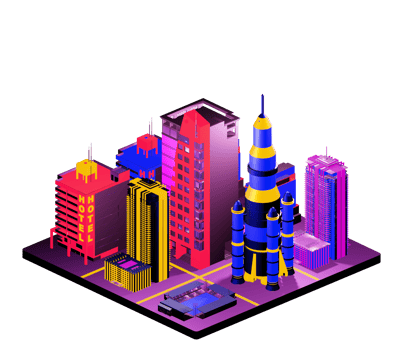 Isometric building arrangement png