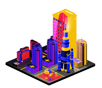 Isometric building arrangement png