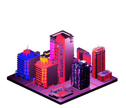 Isometric building arrangement png