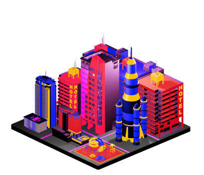 Isometric building arrangement png