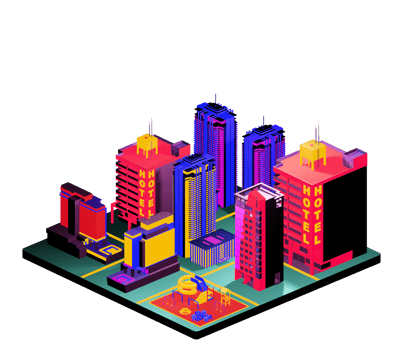 Isometric building arrangement png
