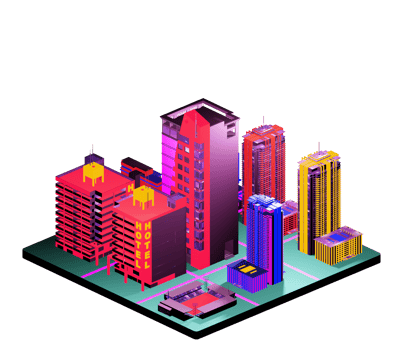 Isometric building arrangement png