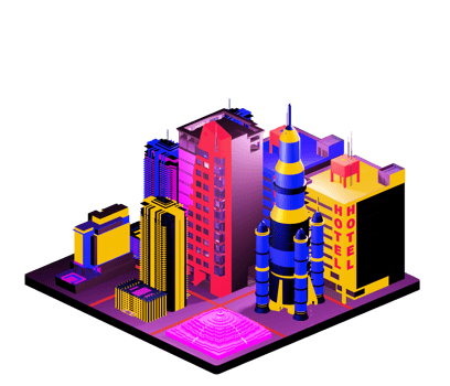 Isometric building arrangement png