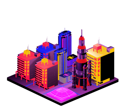 Retro isometric building png