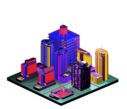 Retro isometric building png