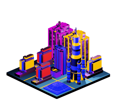 Retro isometric building png