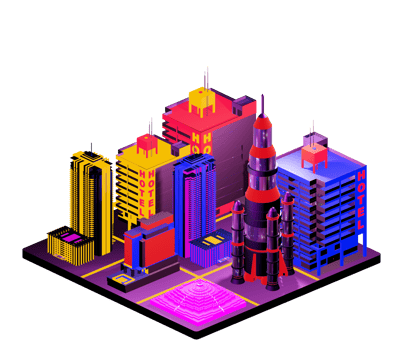 Retro isometric building png