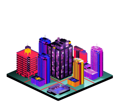 Retro isometric building png
