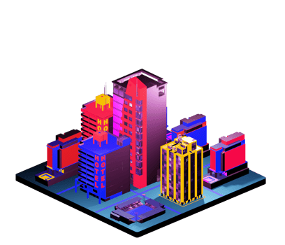 Retro isometric building png