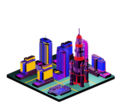 Retro isometric building png