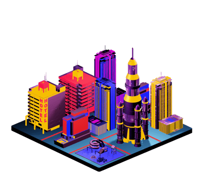 Retro isometric building png