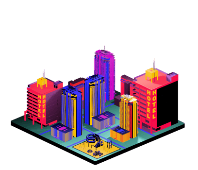 Retro isometric building png