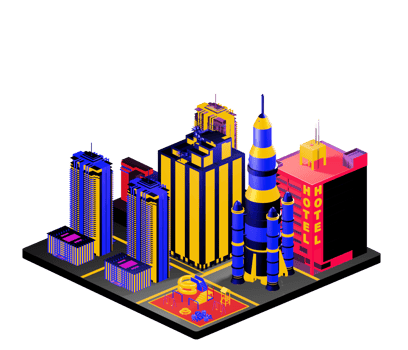 Isometric building in retro style png