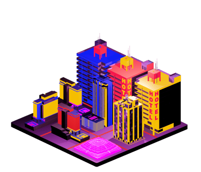 Isometric building in retro style png