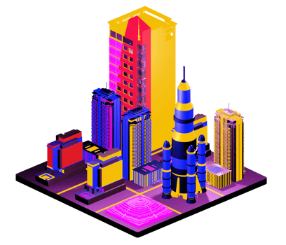 Isometric building in retro style png