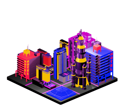 Isometric building in retro style png