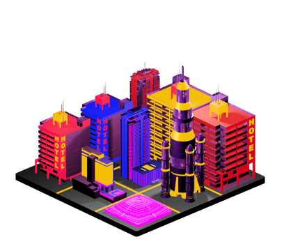 Isometric building in retro style png