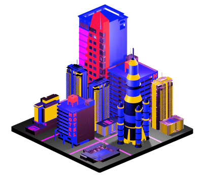 Isometric building in retro style png
