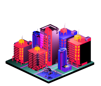 Isometric building in retro style png
