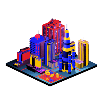 Isometric building in retro style png