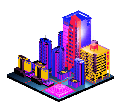 Isometric building arrangement png