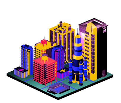 Isometric building arrangement png