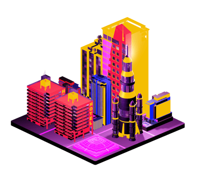 Isometric building arrangement png