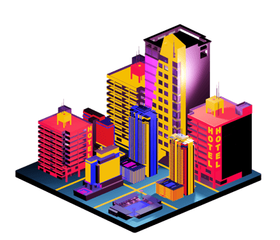 Isometric building arrangement png
