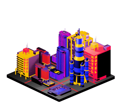 Isometric building arrangement png