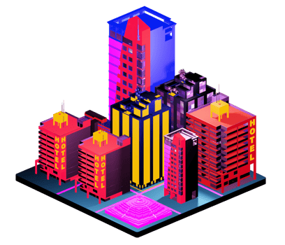 Isometric building arrangement png