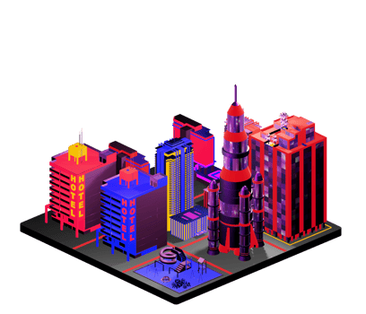 Isometric building arrangement png