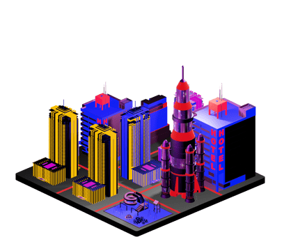 Isometric building arrangement png