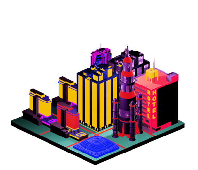 Isometric building arrangement png
