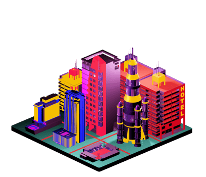 Retro isometric building png